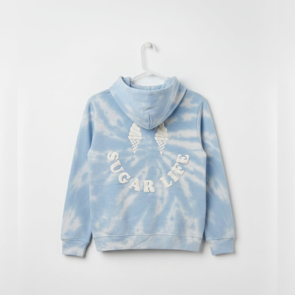 First Bloom Sugar Life Blue & White Hoodie