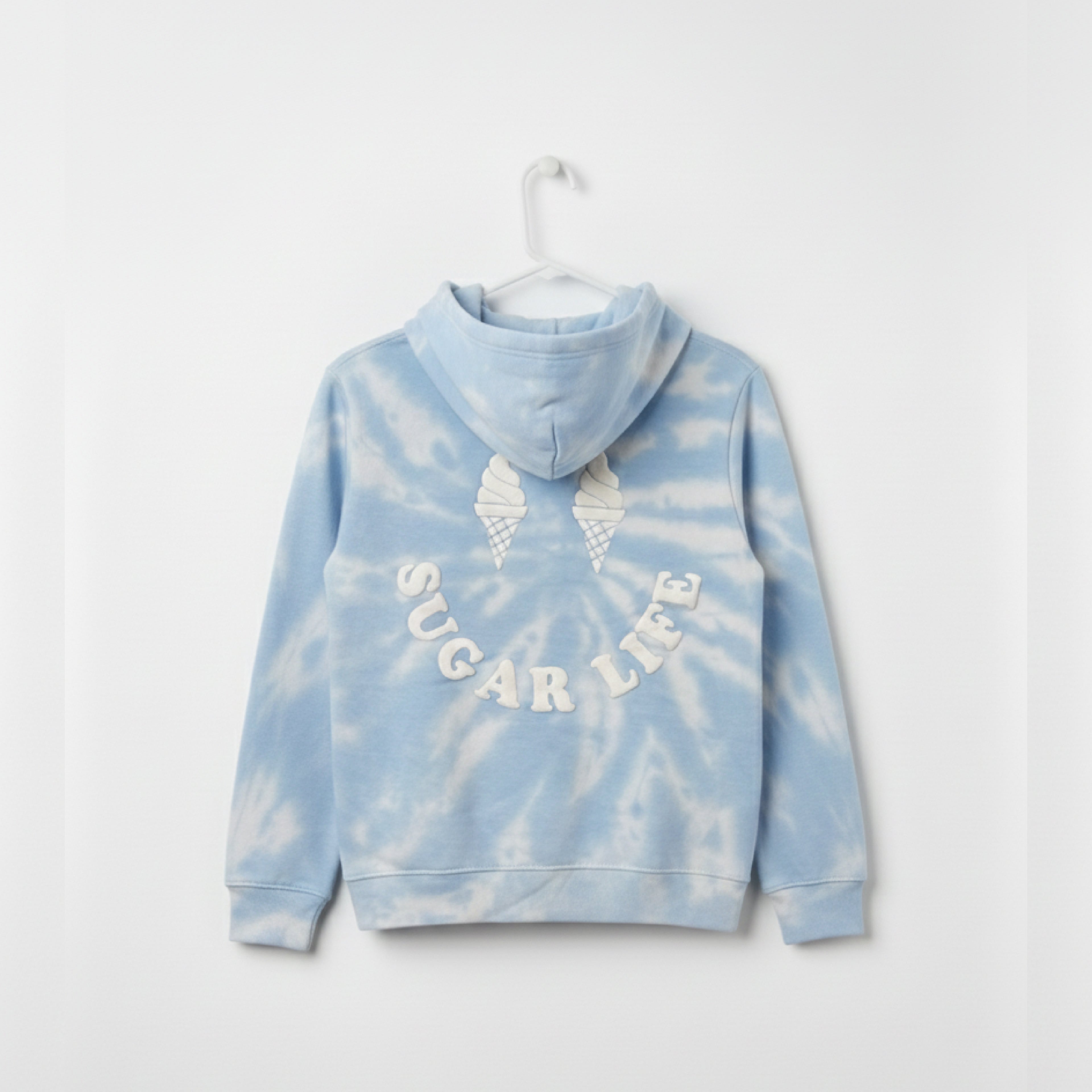 First Bloom Sugar Life Blue & White Hoodie