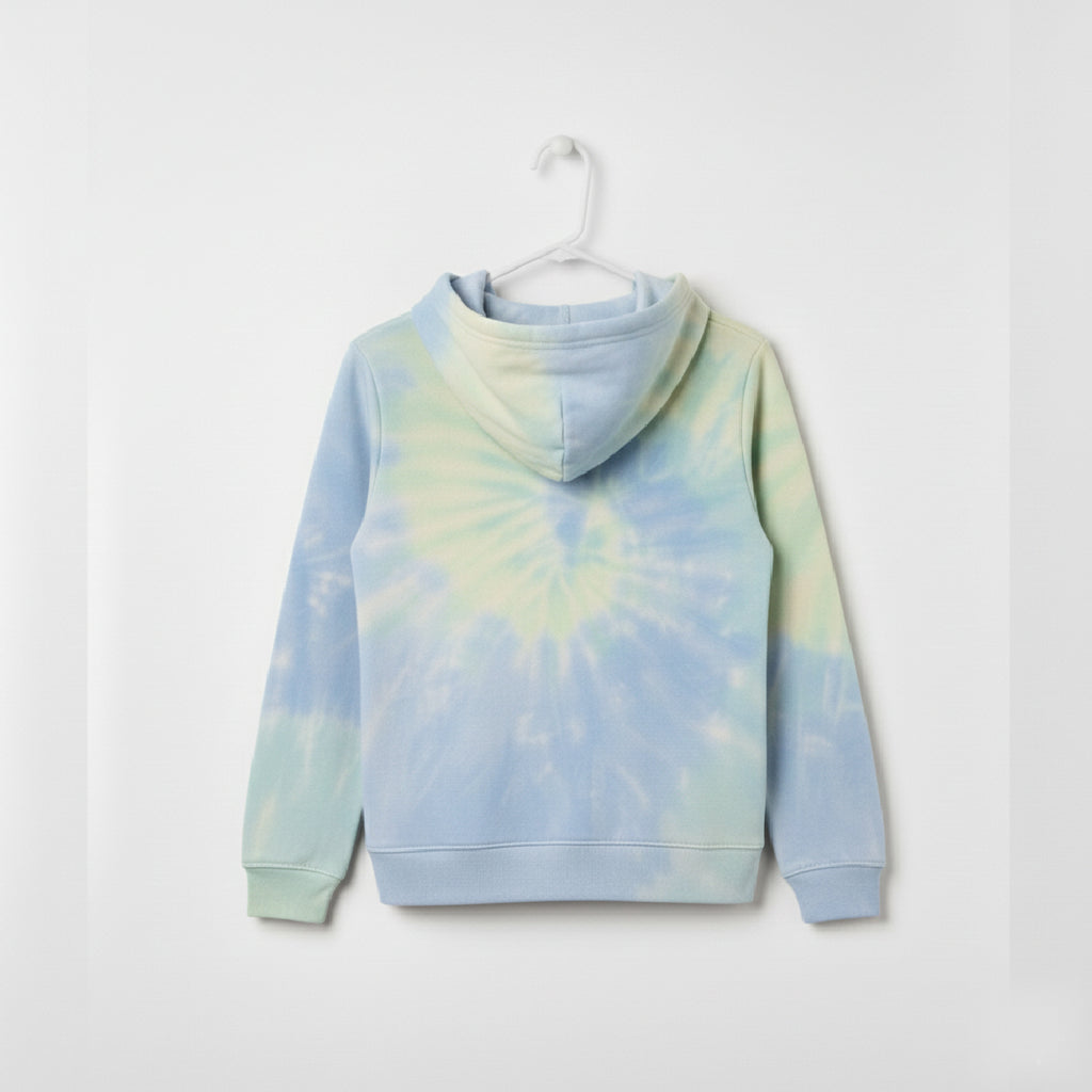First Bloom Tie & Dye Blue-Green Hoodie