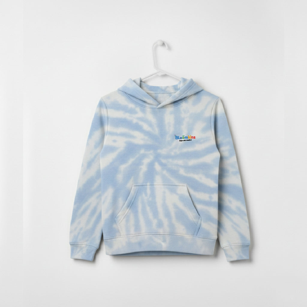 First Bloom Tie & Dye Blue-White Hoodie